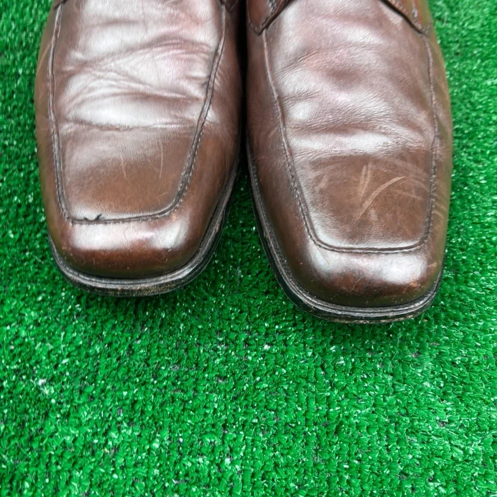 Hugo Boss Dress Shoes Mens 9 Brown Upper Leather Lace Up Square Toe 50219235‎